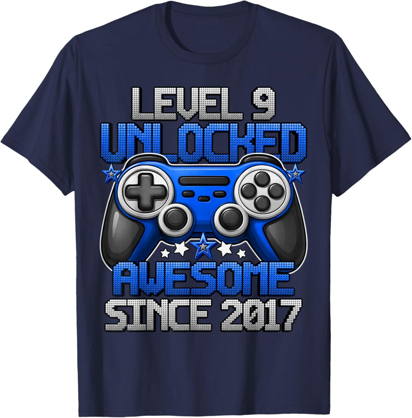Level 9 Unlocked 9 Year Old Gifts for Boys 9th Birthday Boy T-Shirt - T-Shirt | Navy