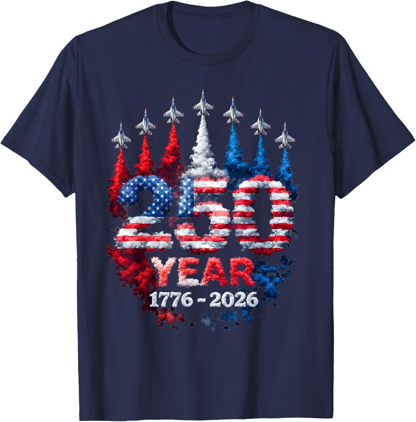 250 Anniversary USA 250th American Flag Patriotic 250 Years T-Shirt - T-Shirt | Navy