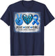 Peace Love Cure Blue Ribbon Leopard Colon Cancer Awareness T-Shirt - T-Shirt | Navy
