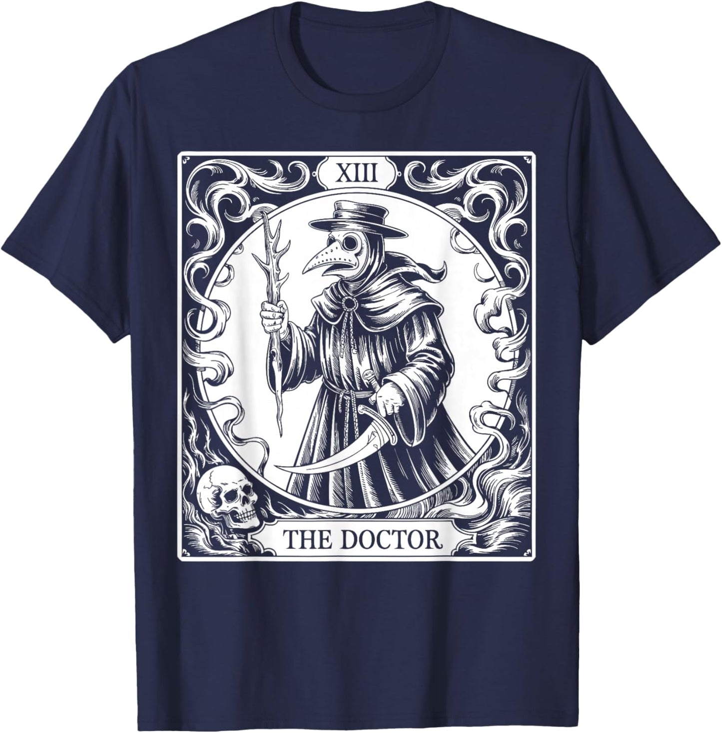 Tarot Card Plague Doctor T-Shirt - T-Shirt | Navy