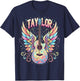 Girl Retro Taylor First Name Personalized Groovy 70's 80's T-Shirt - T-Shirt | Navy