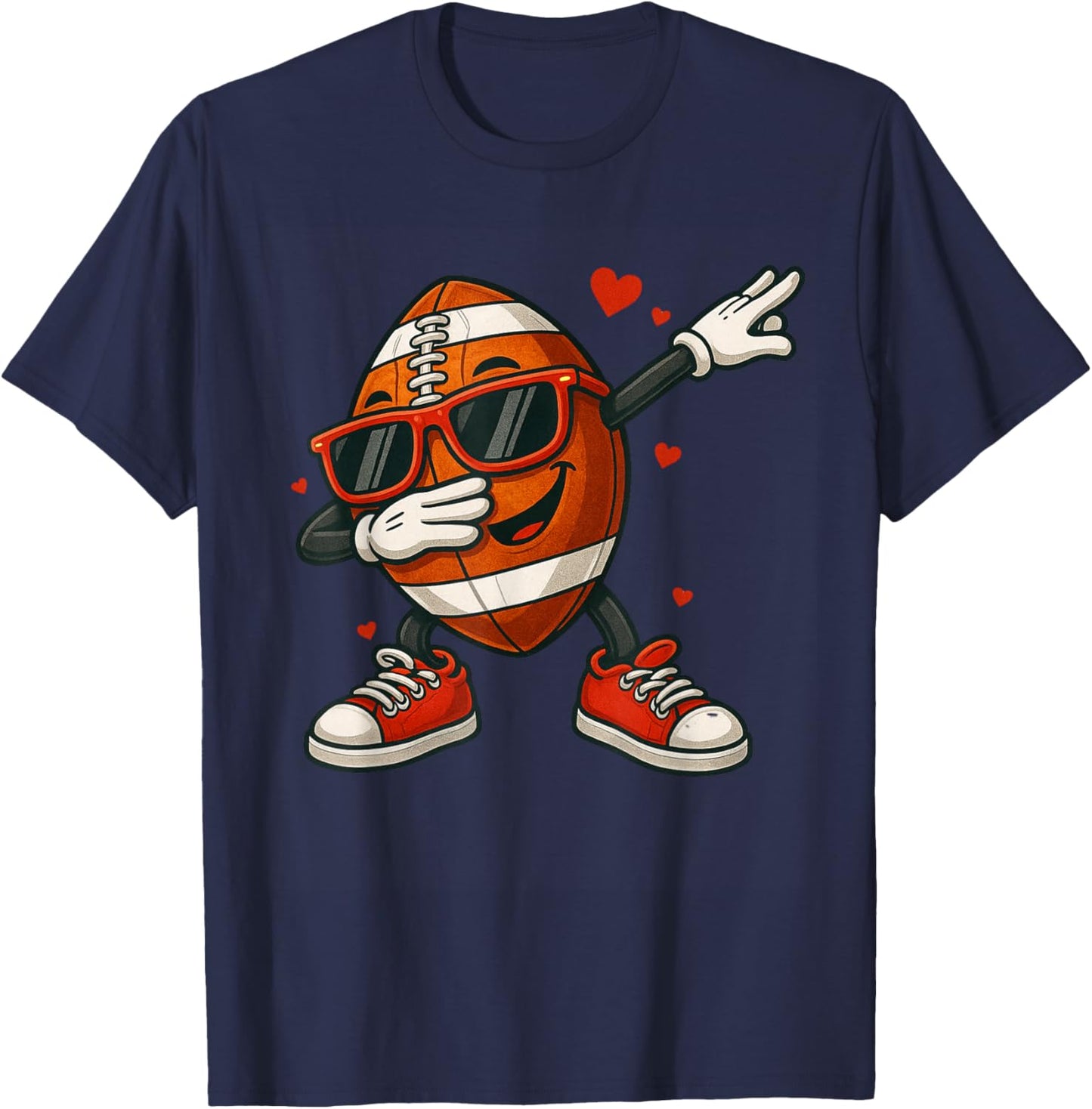 Football Dabbing Valentines Day Funny Dab Cute Boys Kids T-Shirt - T-Shirt | Navy