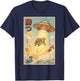 Tortoise UFO Vintage Japanese Art, Funny Tortoise T-Shirt - T-Shirt | Navy