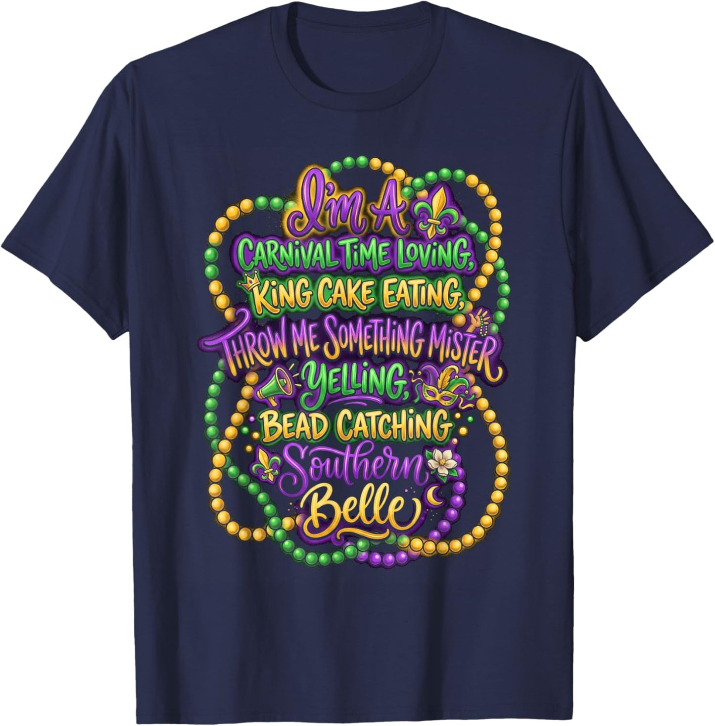 Carnival King Cake Lover T-Shirt - T-Shirt | Navy