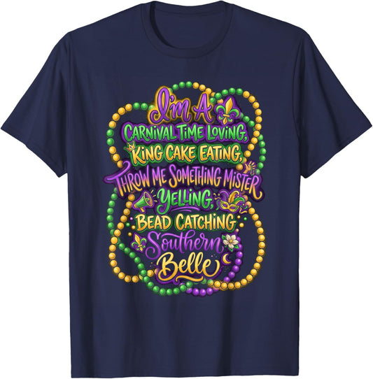 Carnival King Cake Lover T-Shirt - T-Shirt | Navy