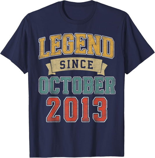 Legend October 2013 12th Birthday Boy Girl 12 Year Old T-Shirt - T-Shirt | Navy