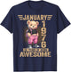 January 1976 50th Birthday 50 Year Teddy Bear Being Awesome T-Shirt - T-Shirt | Navy