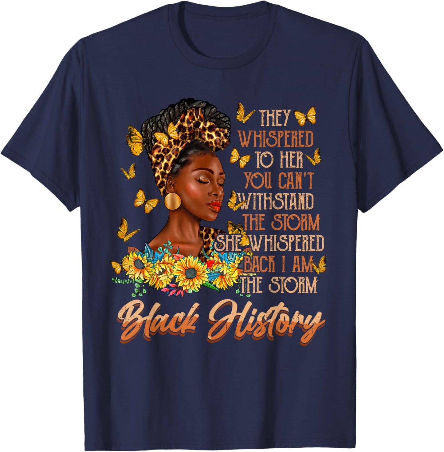 Storm Black History Month Women Melanin African Africa Queen T-Shirt - T-Shirt | Navy