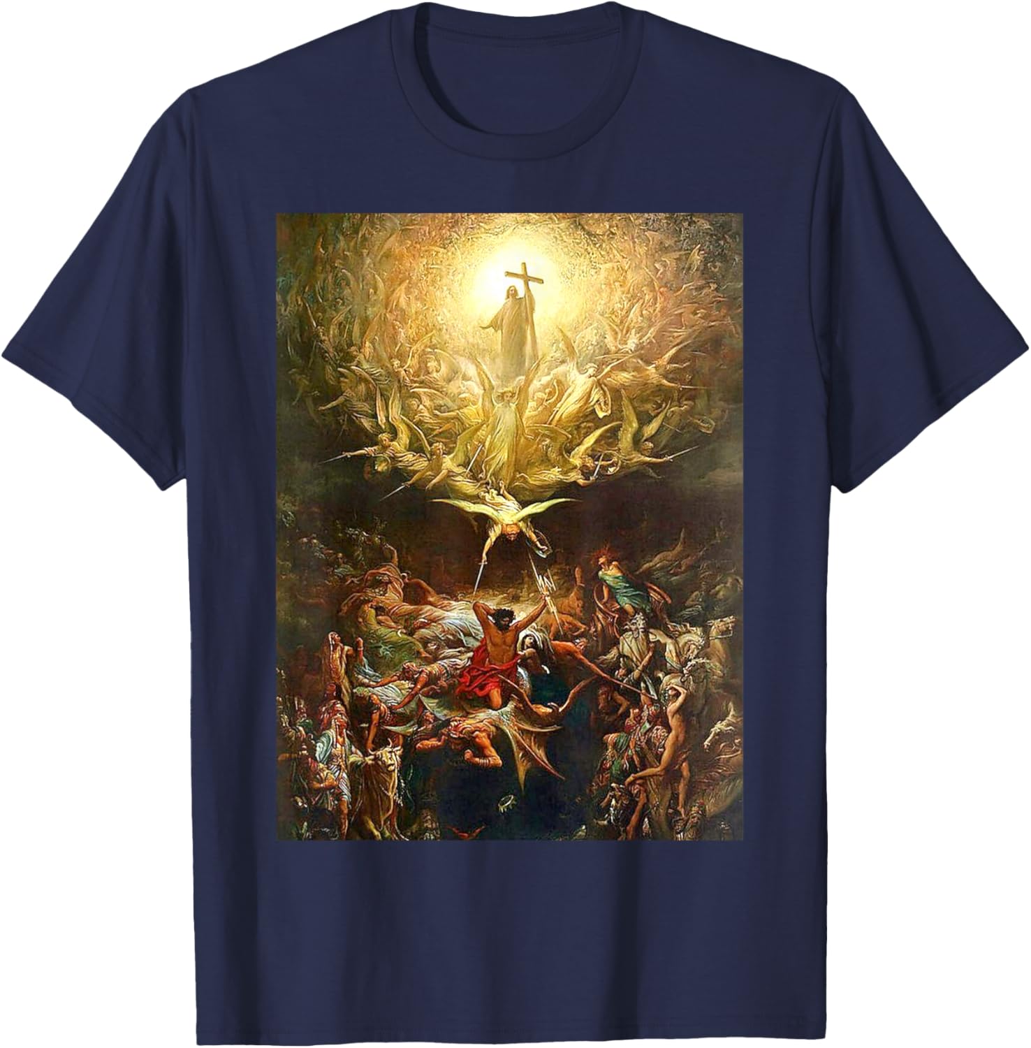 Triumph of Christianity Over Paganism Gustave Dore 1865 T-Shirt - T-Shirt | Navy