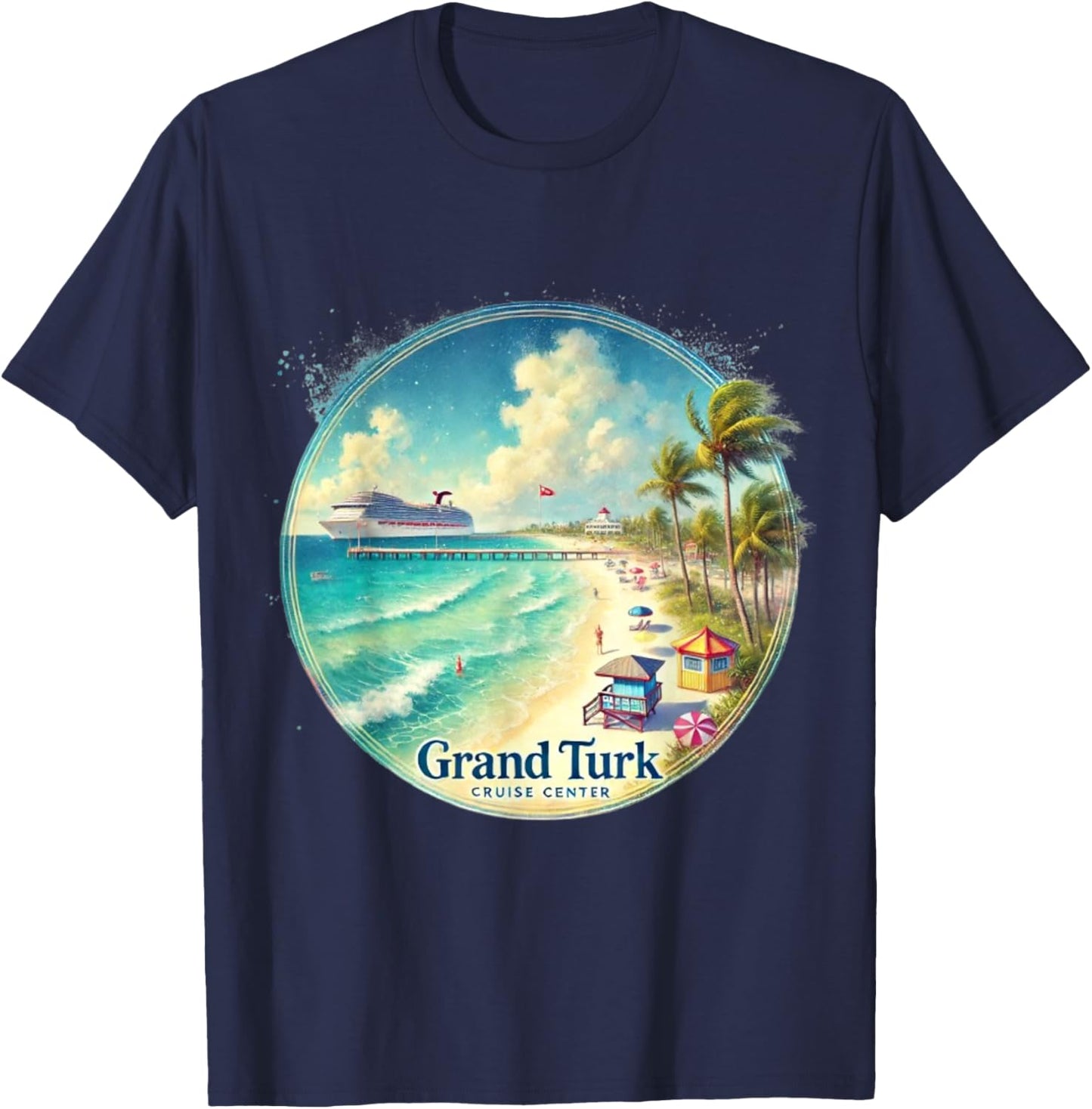 Gran Turk and Caicos Islands T-Shirt - T-Shirt | Navy