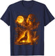 Vintage Moonlight Dog Funny Poodle Howling at The Moon T-Shirt - T-Shirt | Navy