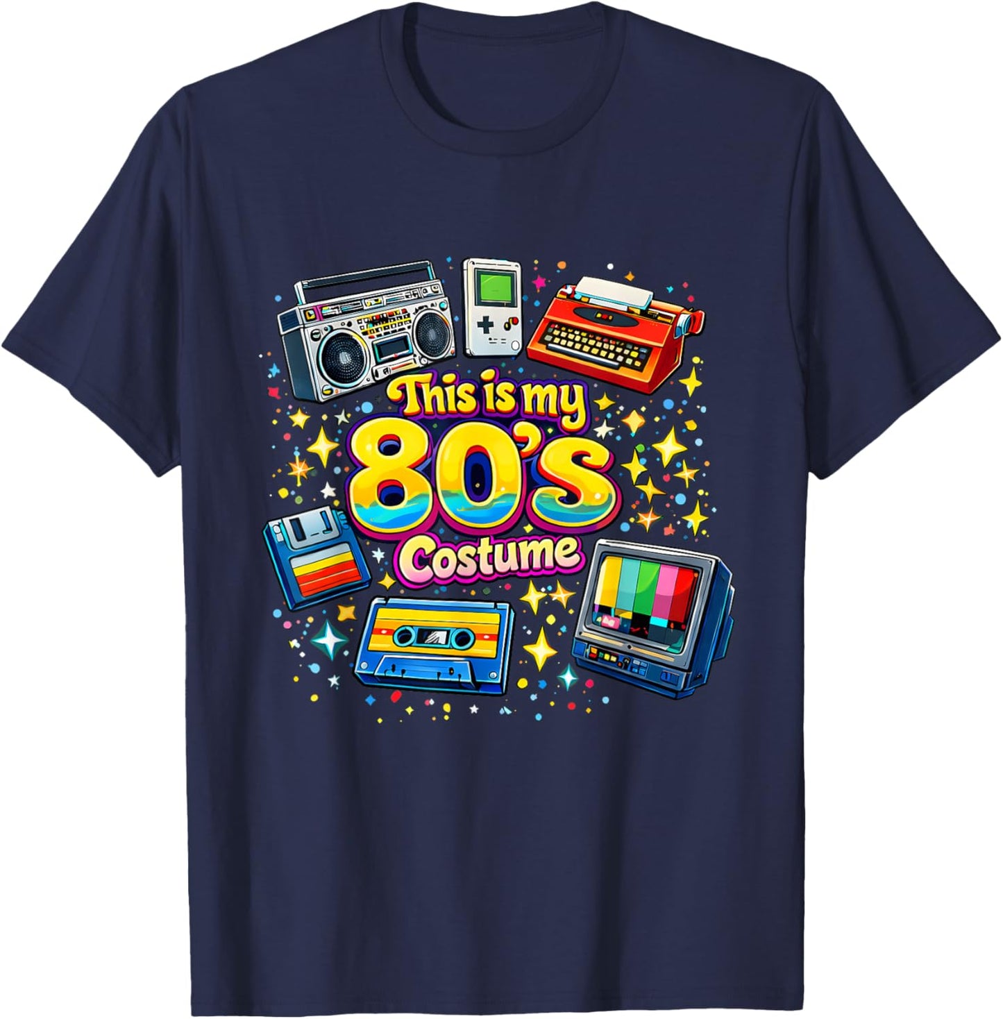 This is My 80s Costume Vintage Pop Culture Throwback T-Shirt - T-Shirt | Navy
