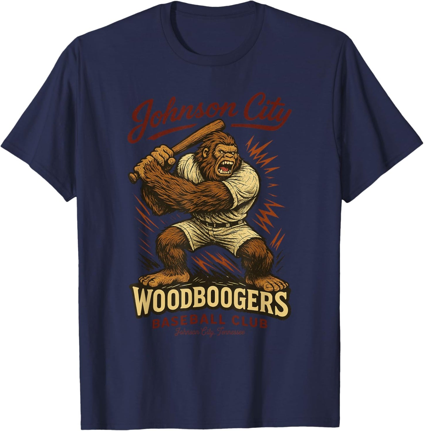 Johnson City Woodboogers Retro Baseball Club T-Shirt - T-Shirt | Navy