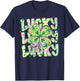 St Pattys Day Lucky Coquette Bow Shamrock St. Patrick's Day T-Shirt - T-Shirt | Navy
