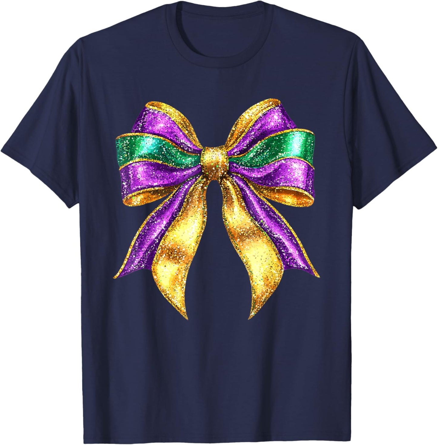 Cute Mardi Gras Fat Coquette Bow Tuesday Kids Girls Women T-Shirt - T-Shirt | Navy