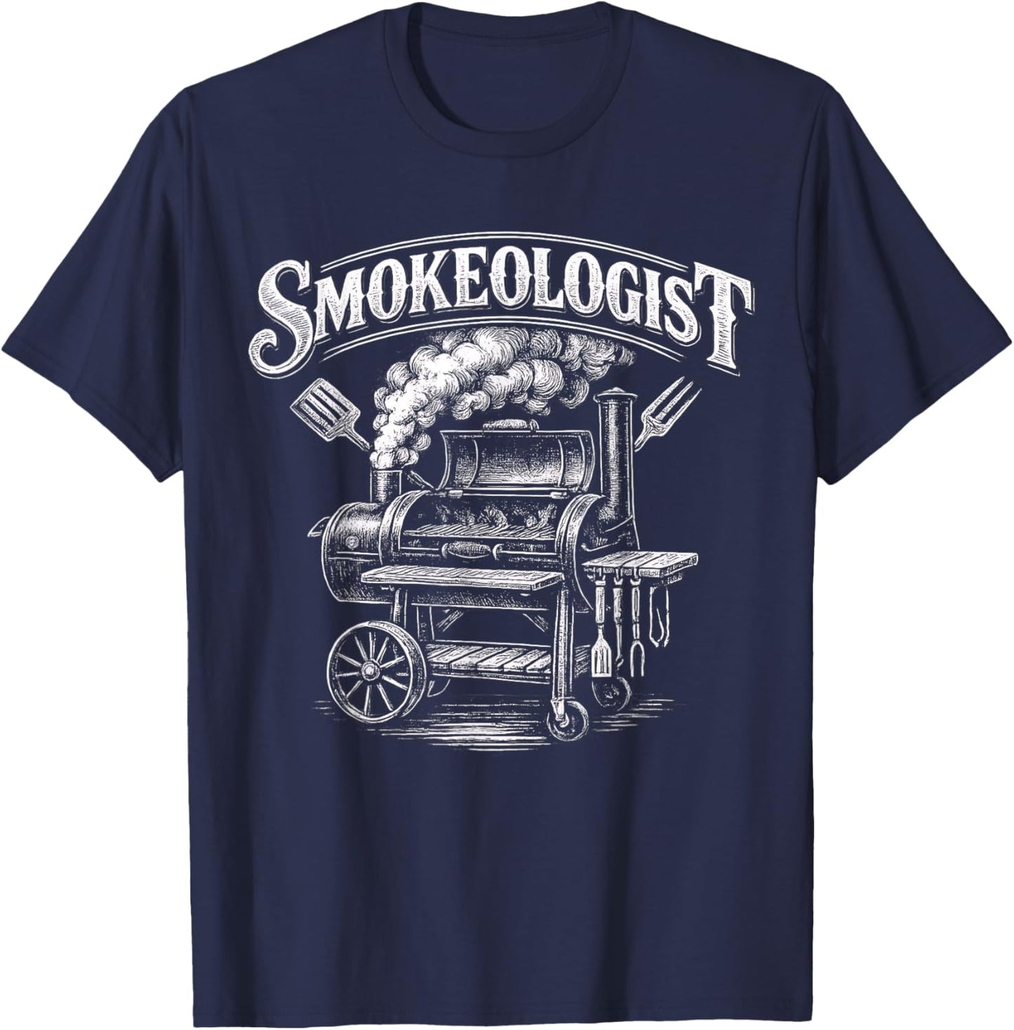 Smokeologist Funny BBQ Meat Smoker for Grilling Fans T-Shirt - T-Shirt | Navy