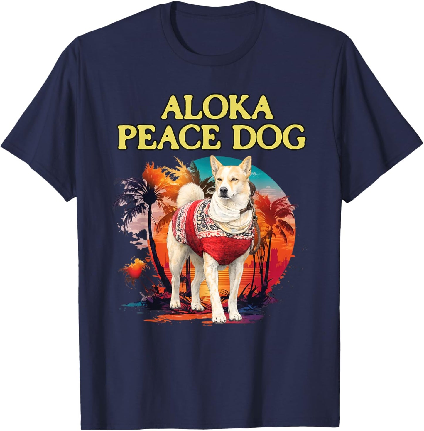 Aloka Peace Dog Shirt Walk for Peace 2026 Buddhist Dog T-Shirt - T-Shirt | Navy