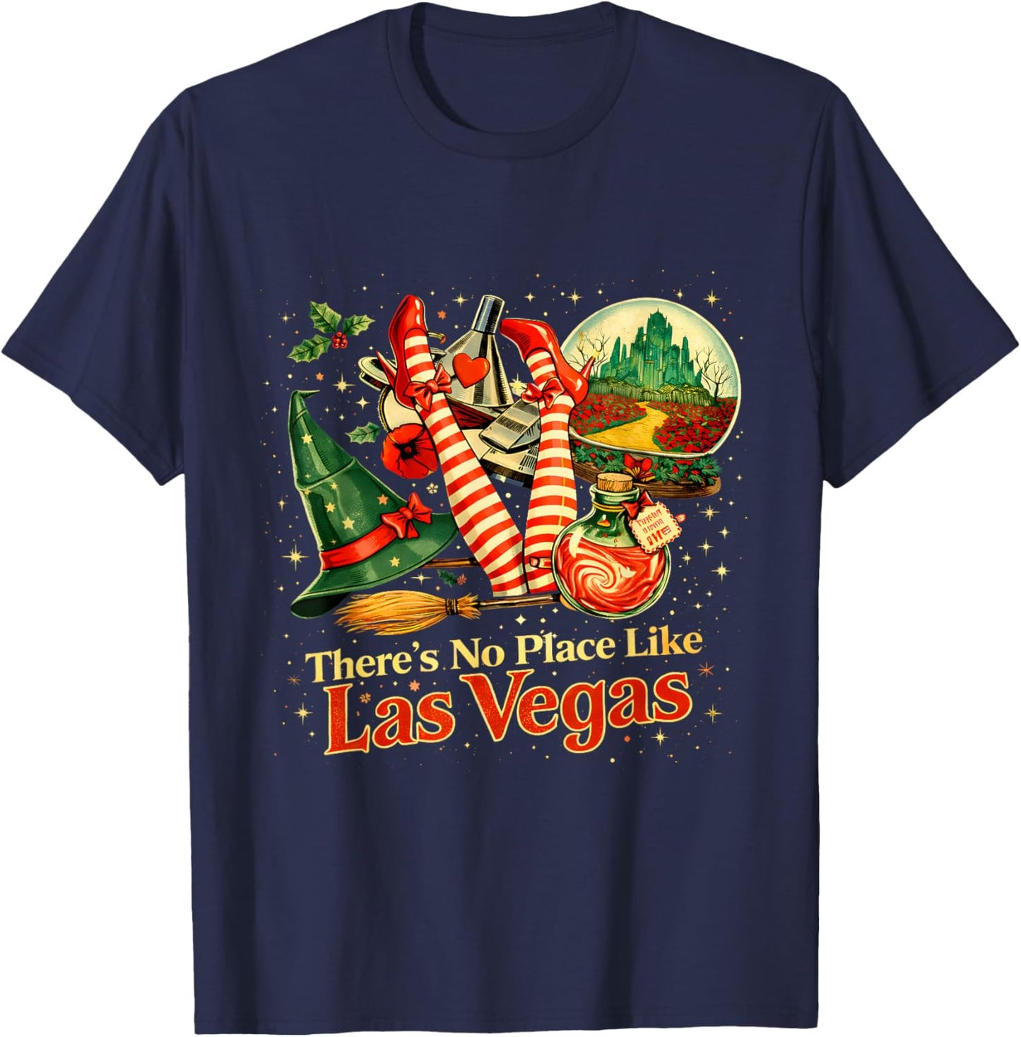 There’s No Place Like Las Vegas Funny Wizard Trip Design T-Shirt - T-Shirt | Navy