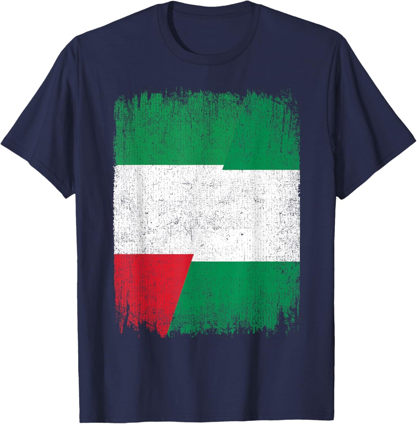 Half Italy Nigeria Flag Italian Nigerian Pride Roots T-Shirt - T-Shirt | Navy