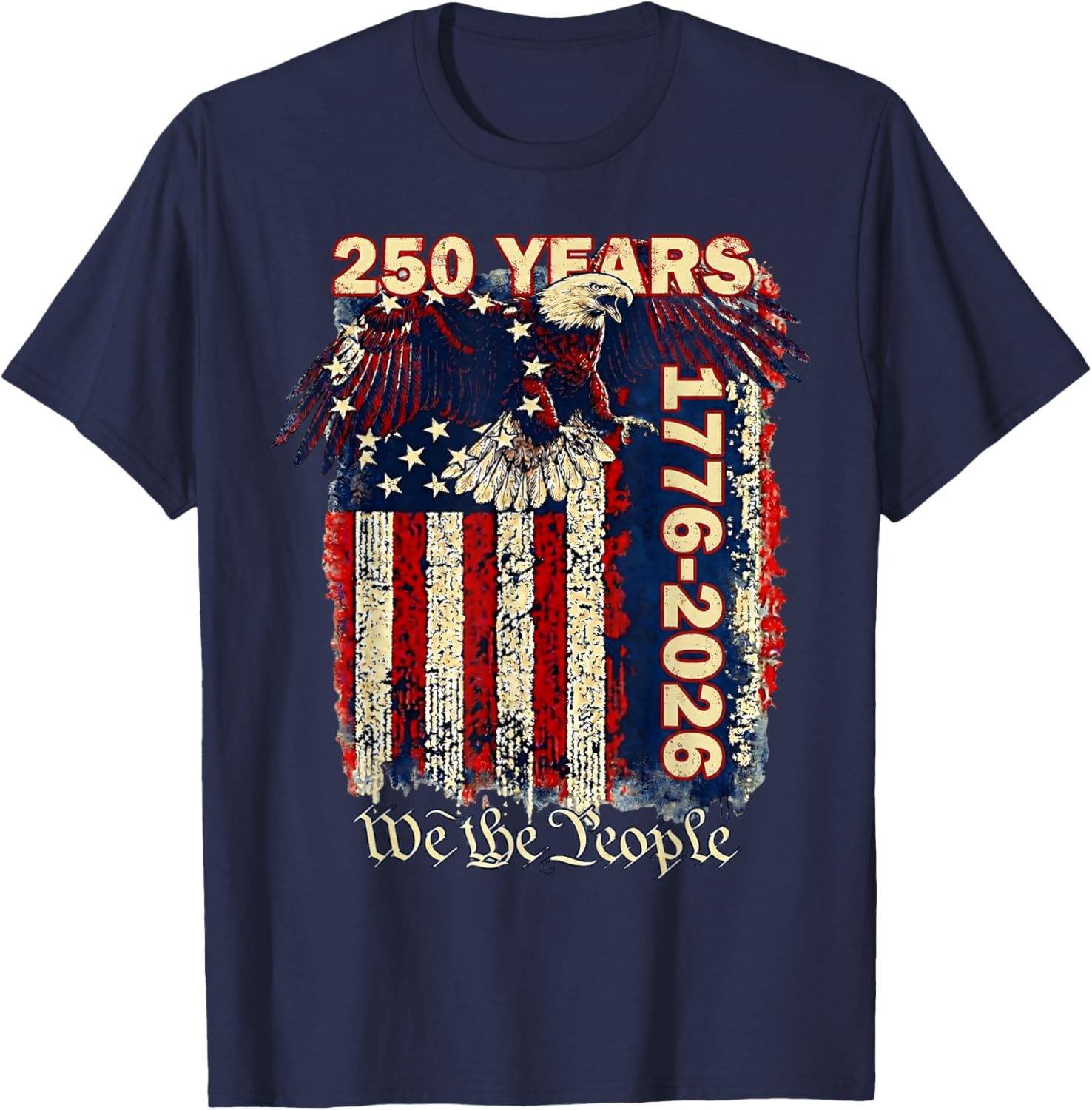 250 Anniversary USA Patriotic Men Women 1776 America 250th T-Shirt - T-Shirt | Navy