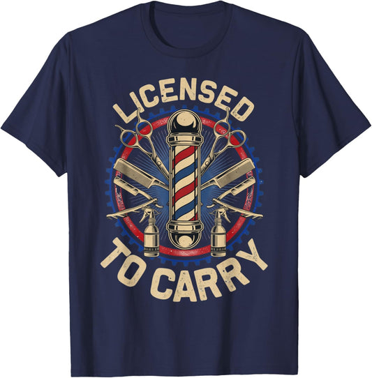 Funny Barber Designs Dad Hairstyling Stylist Tools T-Shirt - T-Shirt | Navy