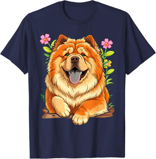 Realistic Dog Design Chow T-Shirt - T-Shirt | Navy