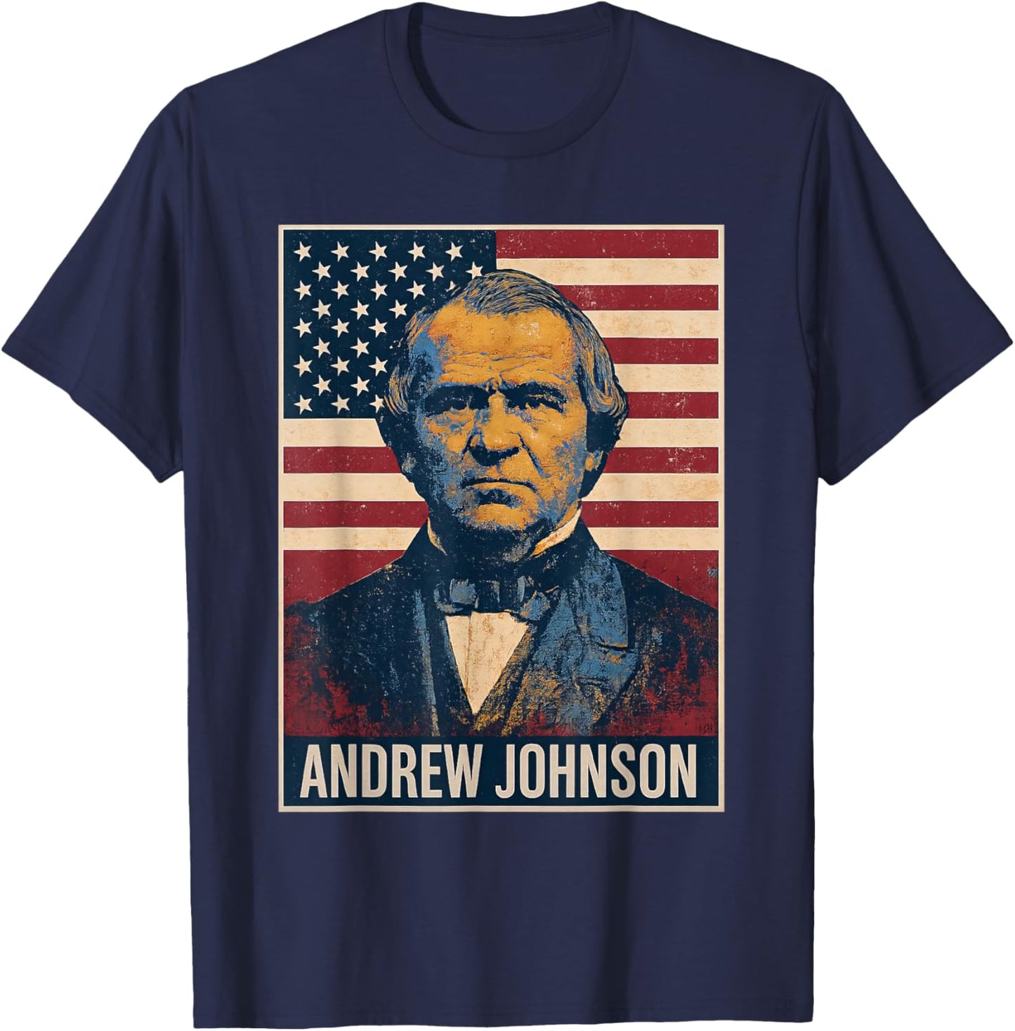 Andrew Johnson Portrait T-Shirt - T-Shirt | Navy