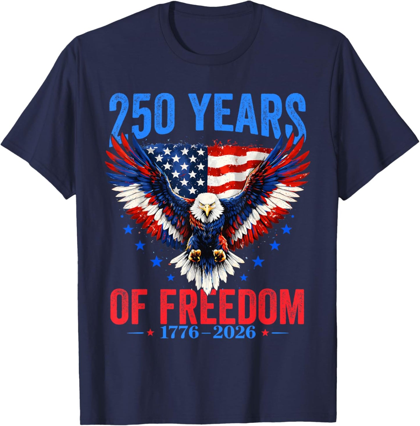 Vintage 250 Years American 1776 2026 250th USA Men Women T-Shirt - T-Shirt | Navy