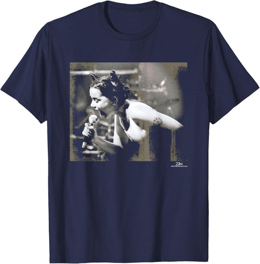Bjork Live 1993 Debut Tour by Phil Nicholls T-Shirt - T-Shirt | Navy