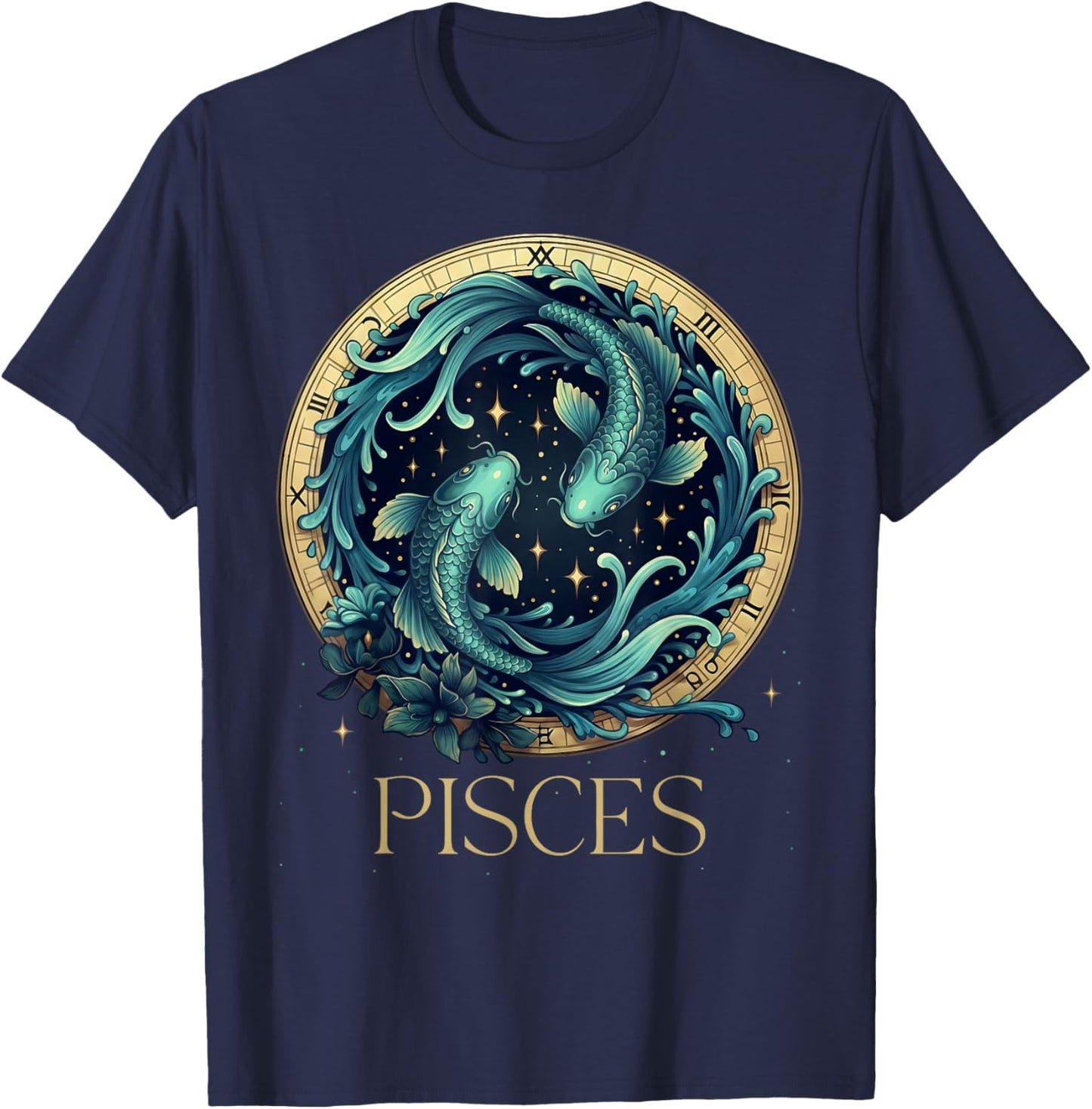 Retro Pisces Zodiac Sign Horoscope Astrology Pisces Birthday T-Shirt - T-Shirt | Navy