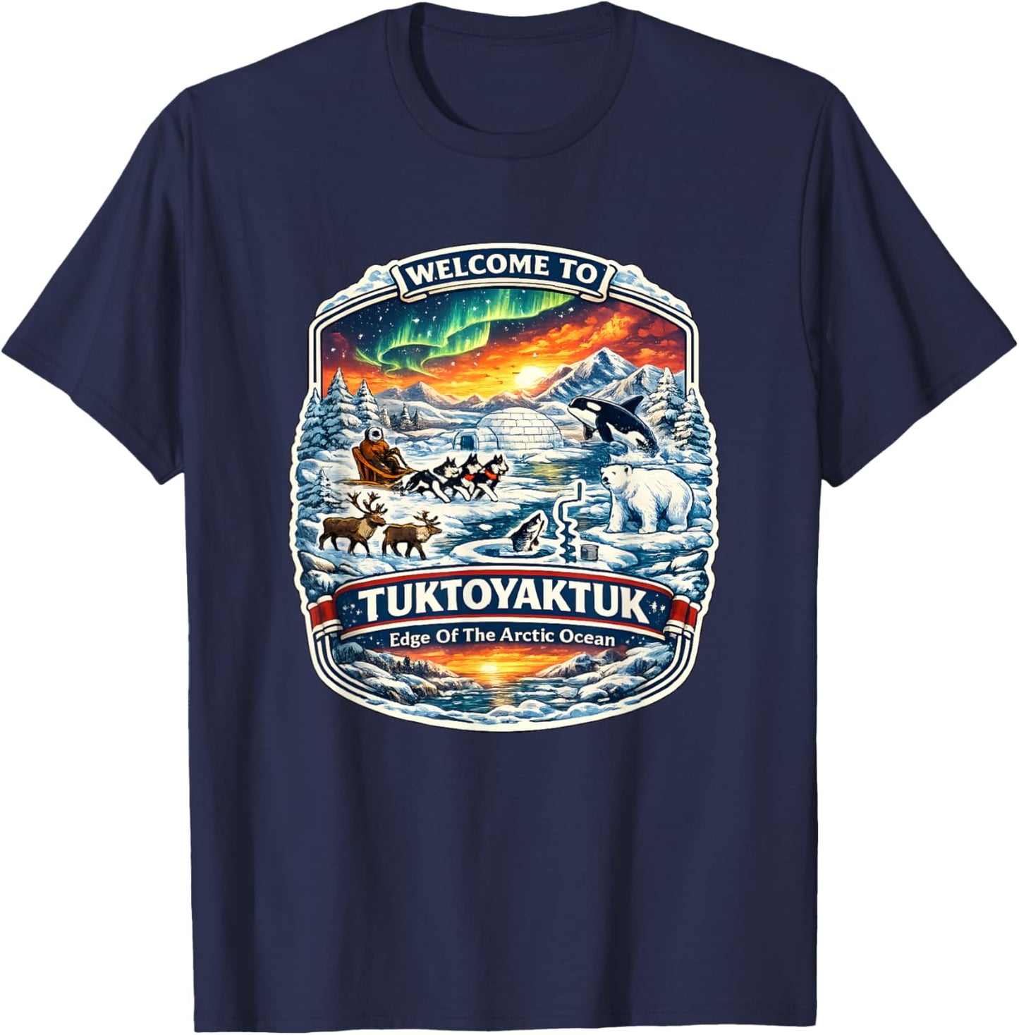 Tuktoyaktuk Northwest Territories Edge of The Arctic Ocean T-Shirt - T-Shirt | Navy