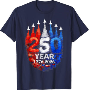 250 Years American 1776 2026 250th USA Birthday 4th of July T-Shirt - T-Shirt | Navy
