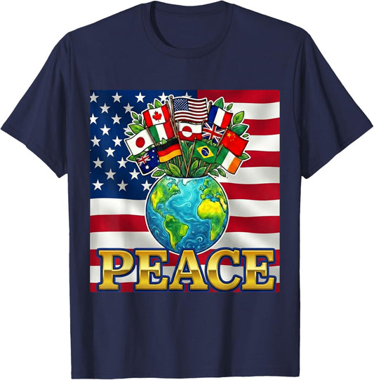 International Peace Board Earth’s Harmony T-Shirt - T-Shirt | Navy