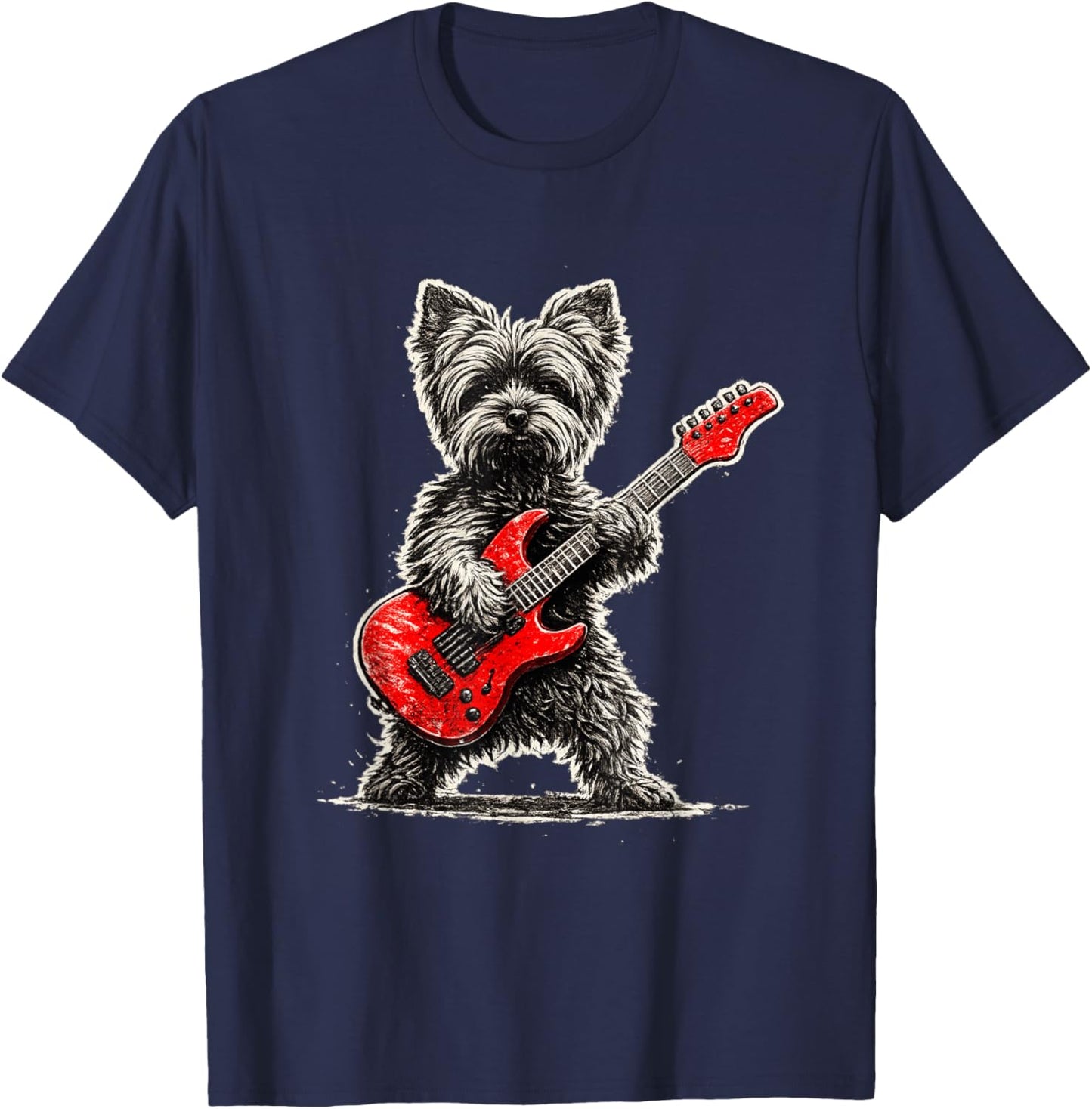 Yorkie Dad, Yorkshire Rocking, Rock Yorkshire Terrier Dads T-Shirt - T-Shirt | Navy