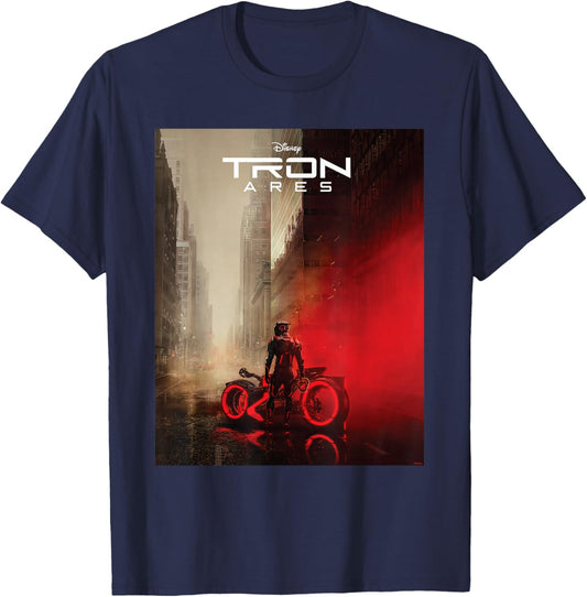 Disney TRON: Ares Lightcycle City Official Movie Poster Art T-Shirt - T-Shirt | Navy