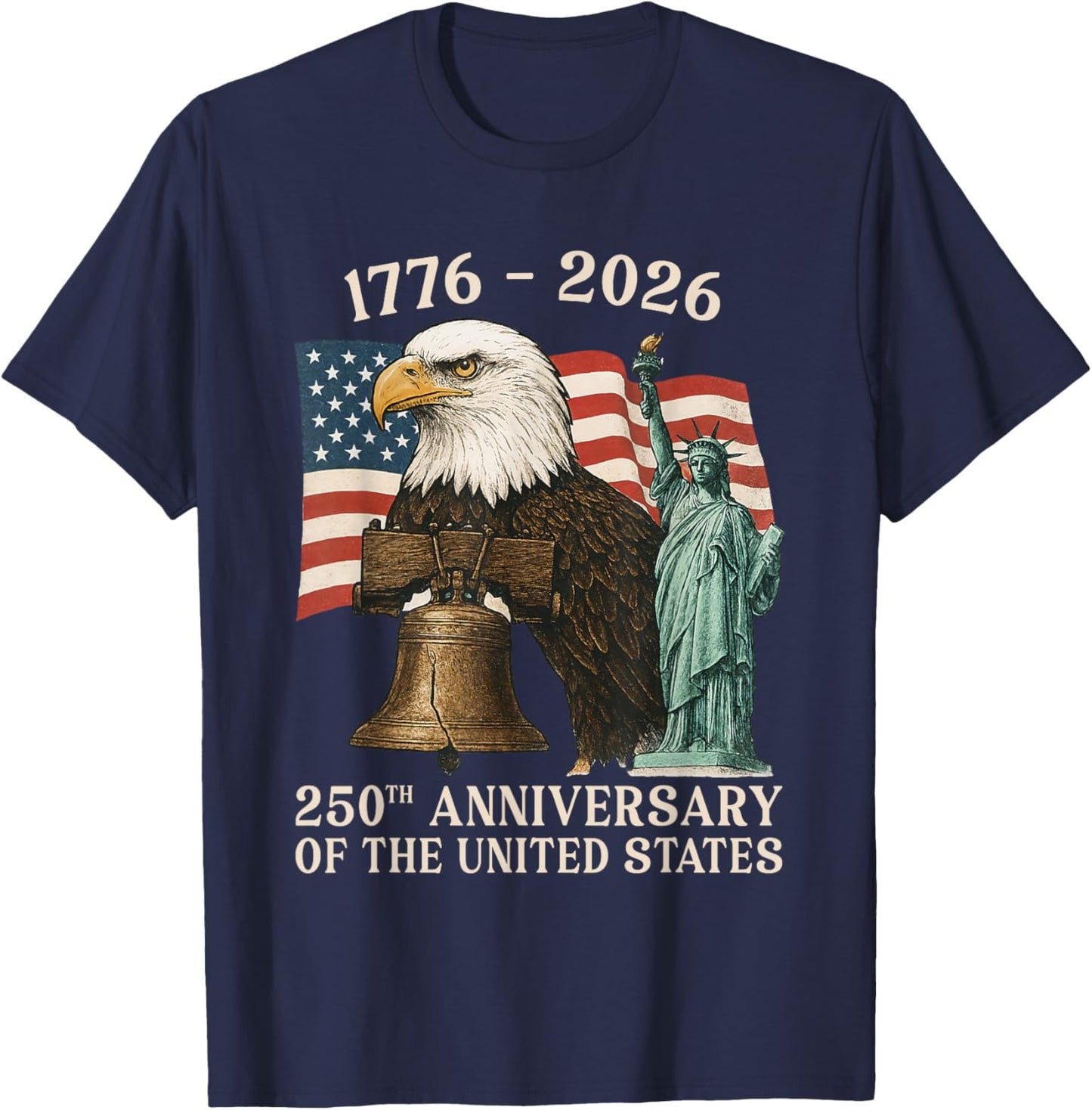 250 Anniversary USA 250th US Flag Patriotic 4th of July T-Shirt - T-Shirt | Navy