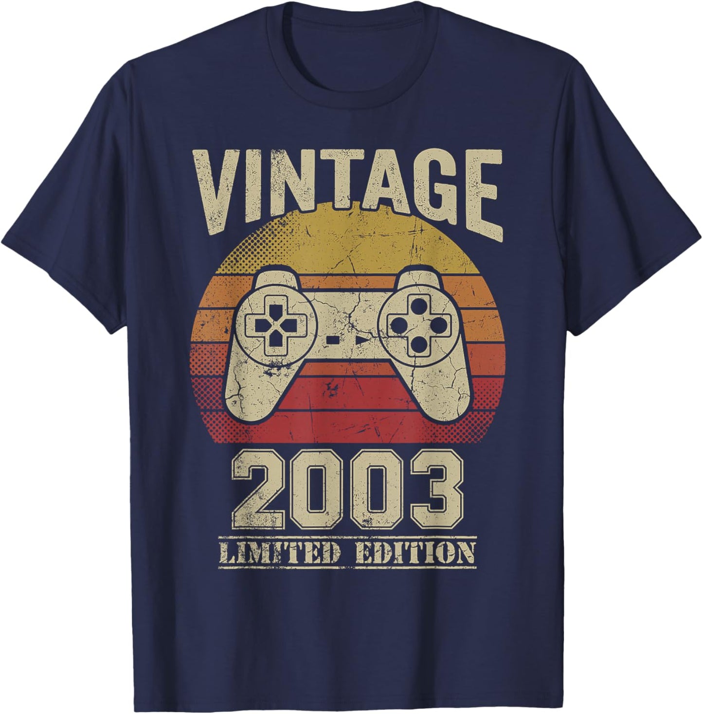 Vintage 2003 Retro Video Game Controller 23rd Birthday Gamer T-Shirt - T-Shirt | Navy