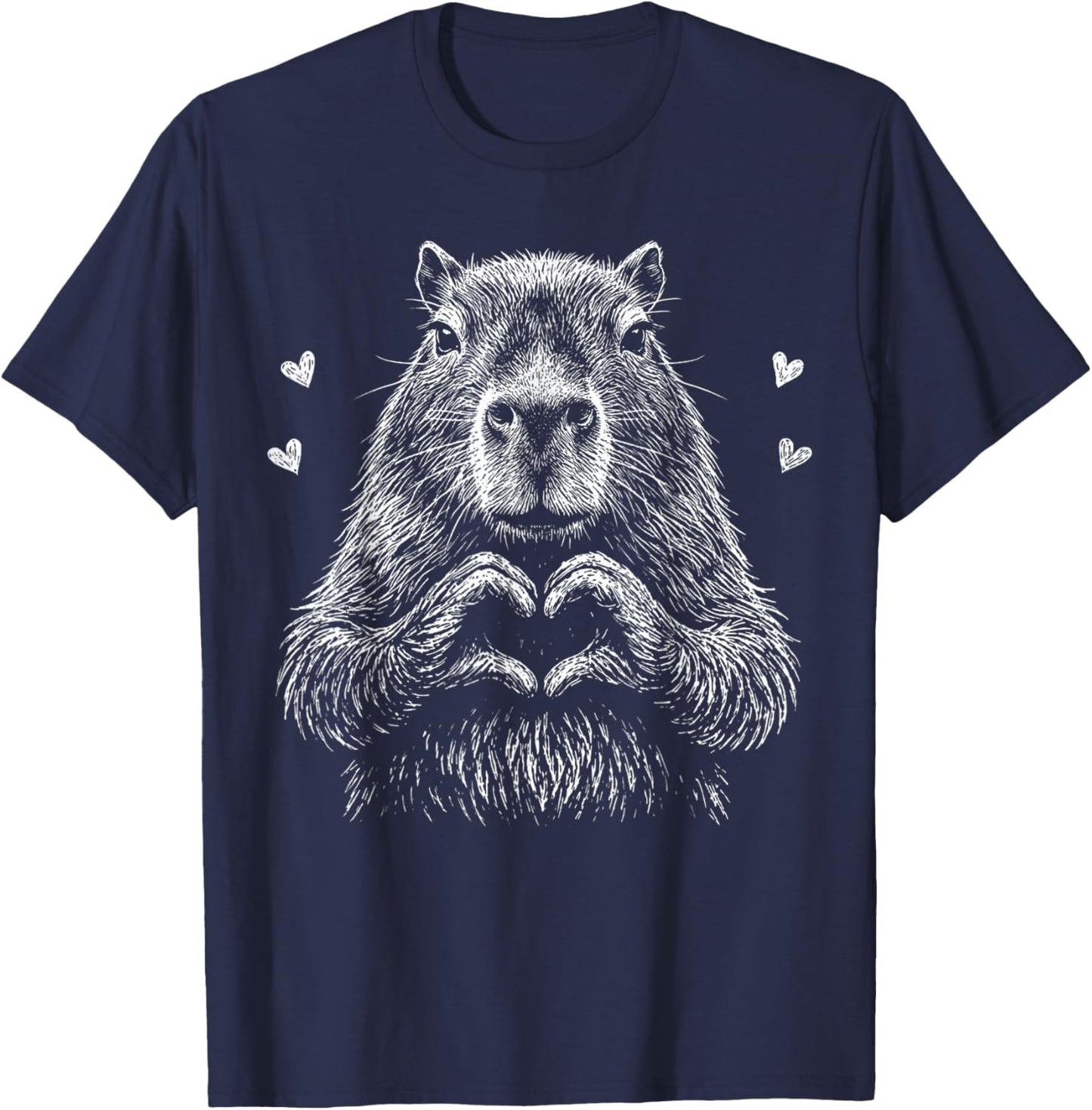 I Steal Hearts Capybara Valentines Capybara Meme Graphic T-Shirt - T-Shirt | Navy