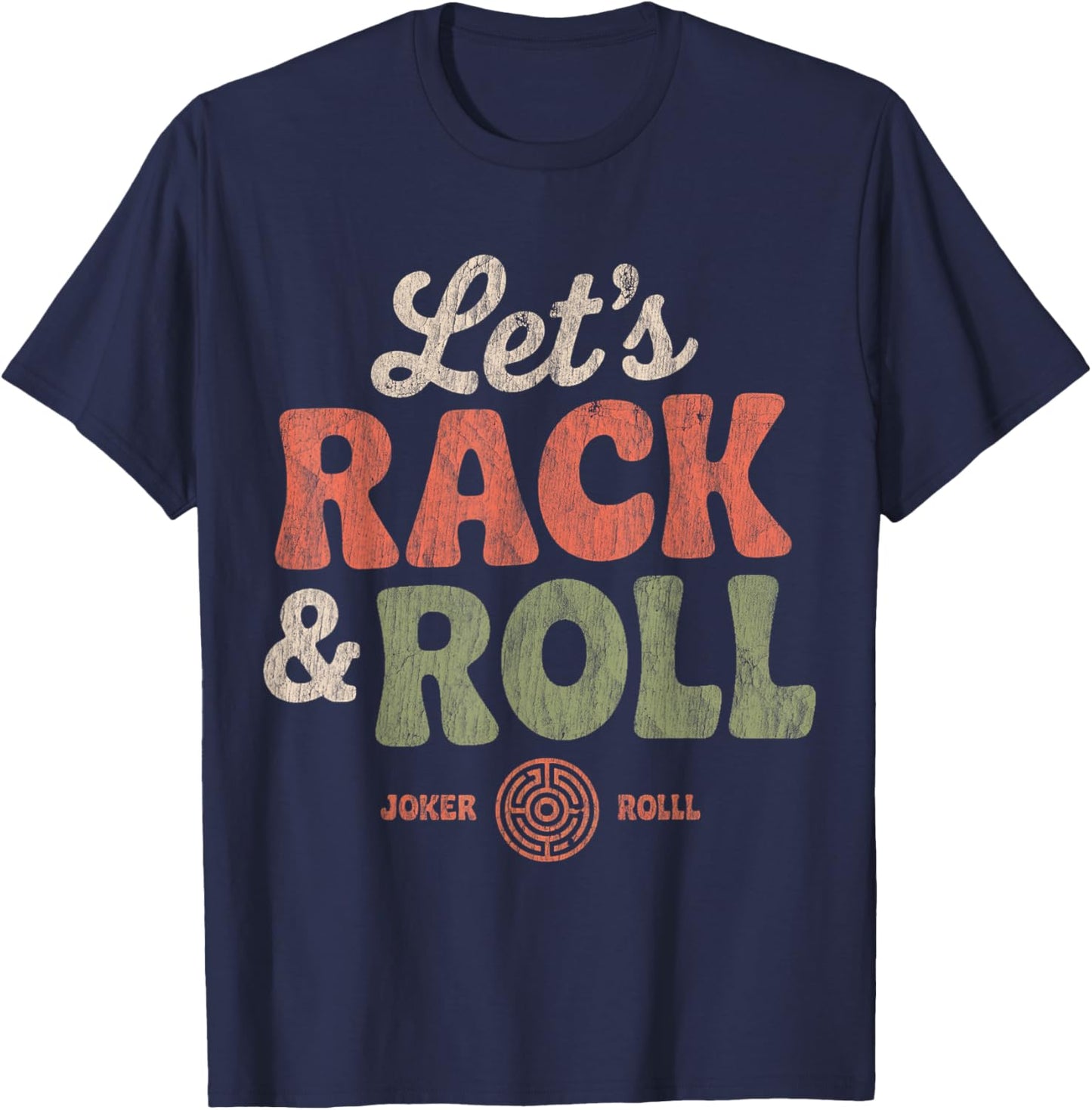 Lets Rack and Roll Mahjong American Retro Mah jongg T-Shirt - T-Shirt | Navy