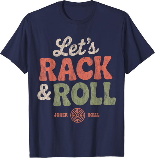 Lets Rack and Roll Mahjong American Retro Mah jongg T-Shirt - T-Shirt | Navy