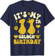 It's My 11th Golden Birthday 11 Year Old Bday Kids Groovy T-Shirt - T-Shirt | Navy