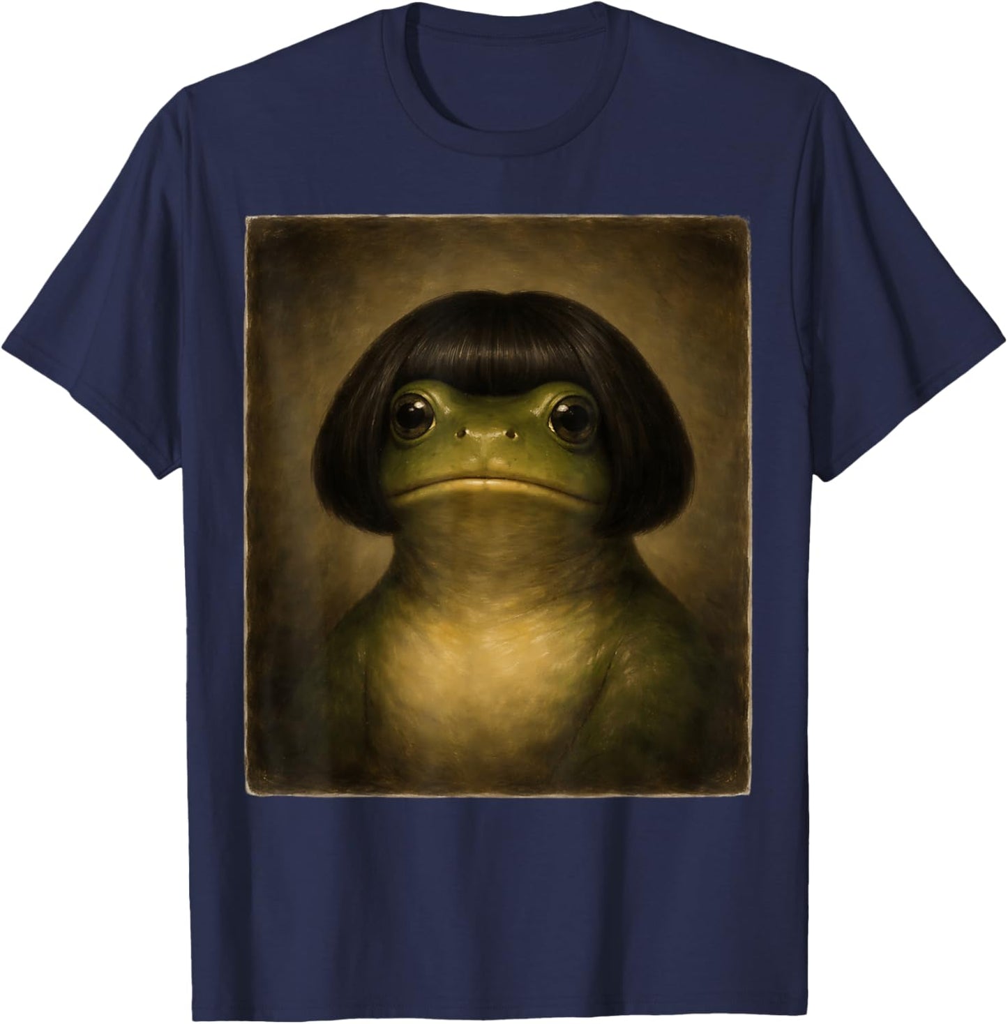 Funny Frog with A Bob Toad Retro Vintage Meme T-Shirt - T-Shirt | Navy
