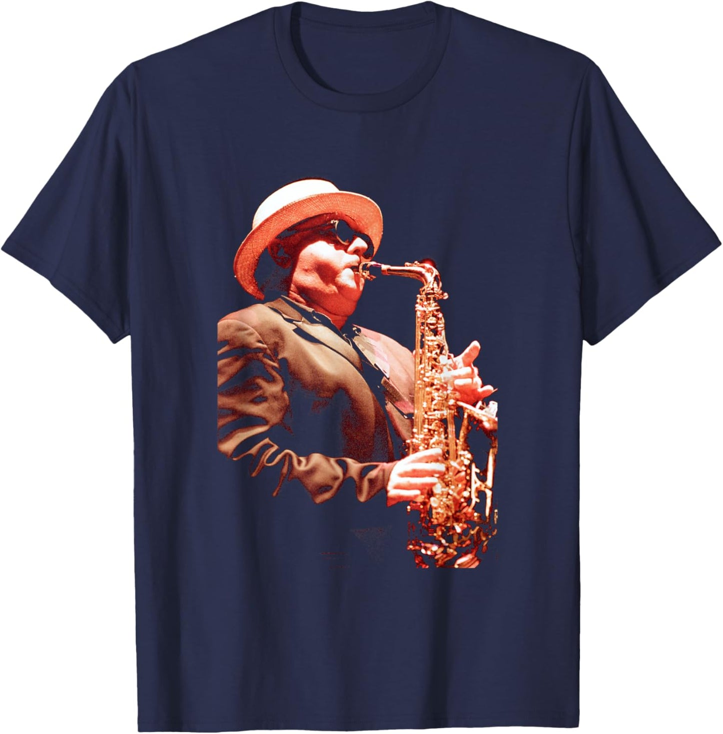 Van Morrison Singer Sax Player at St David's Hall Cardiff T-Shirt - T-Shirt | Navy