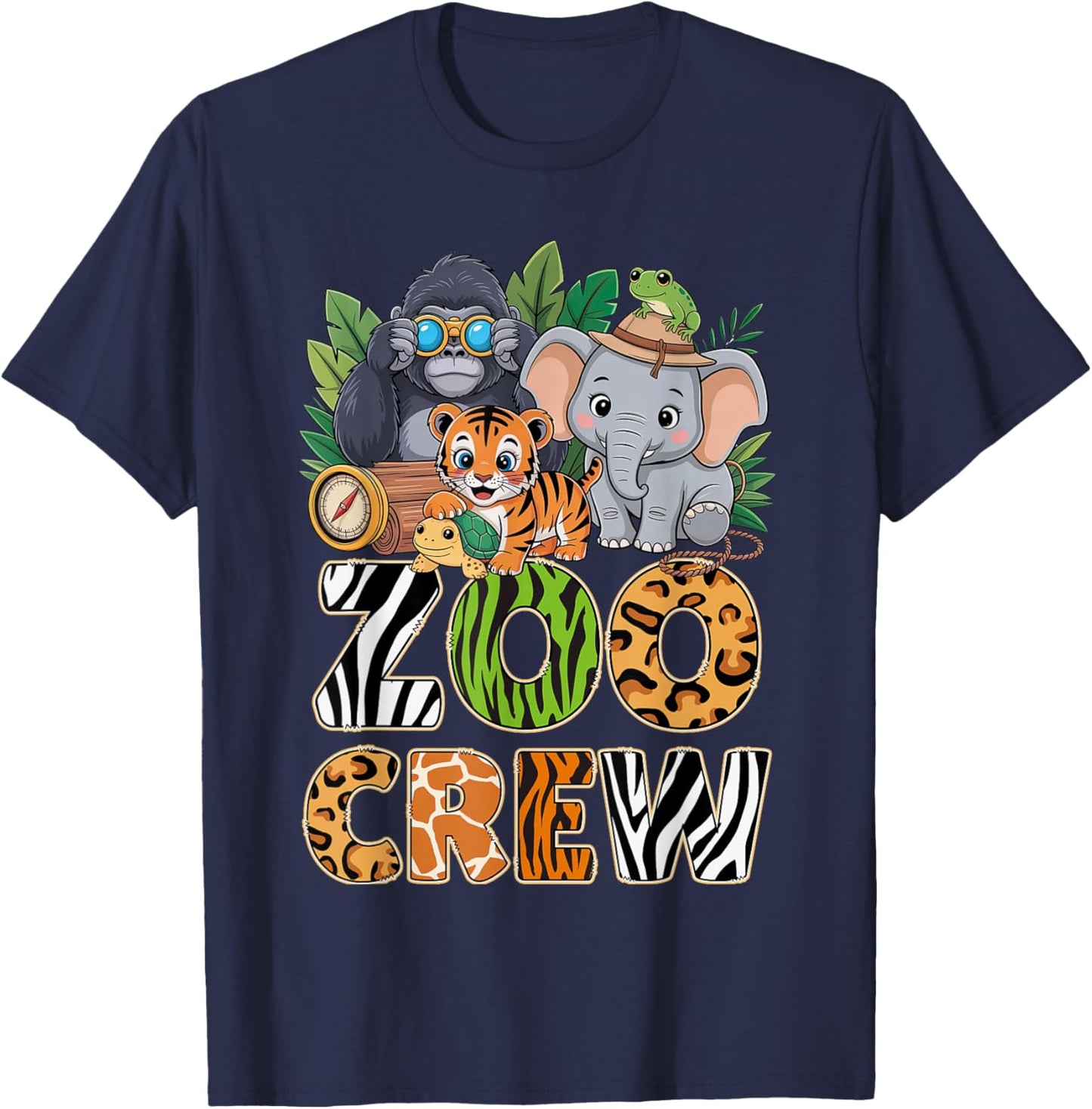 Zoo Crew Cute Jungle Animals Safari Adventure Zoo Keeper T-Shirt - T-Shirt | Navy