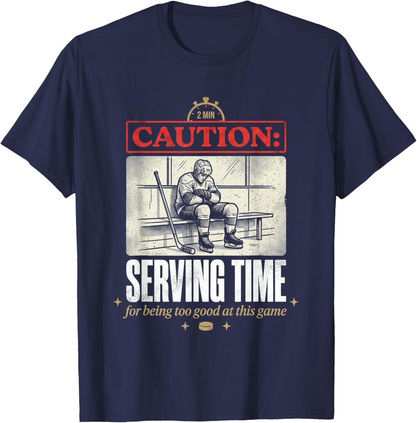 Funny Ice Hockey Penalty Box T-Shirt - T-Shirt | Navy