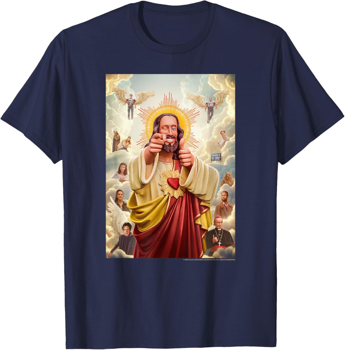 Dogma Movie Christ with Main Characters Poster T-Shirt - T-Shirt | Navy
