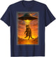 Retro Cat Smoking UFO Funny Japanese Anime Men Women T-Shirt - T-Shirt | Navy