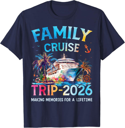 Family Cruise Trip 2026 It’s a Funny Matching Vacation Ship T-Shirt - T-Shirt | Navy