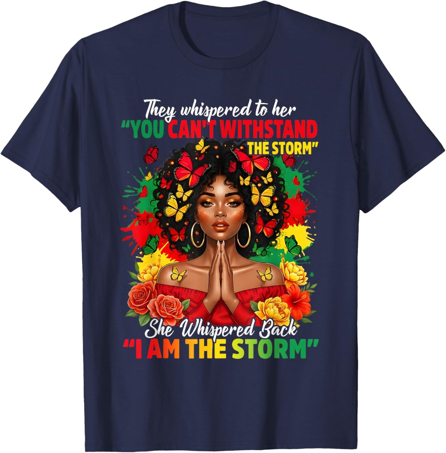 Afro I Am The Storm T-Shirt - T-Shirt | Navy