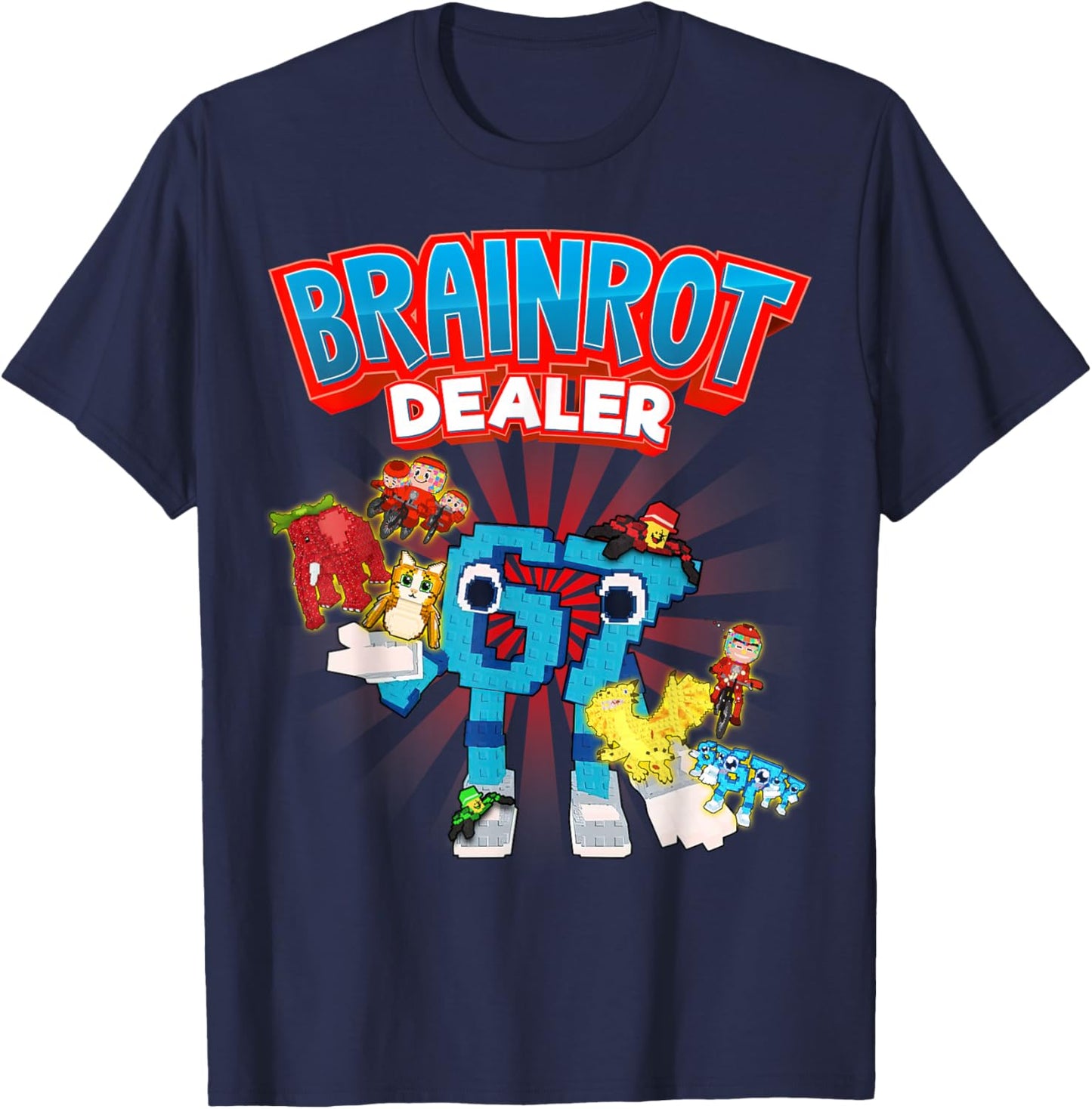 Brainrot Dealer Funny Every Brainrots for Boys Kids Teens T-Shirt - T-Shirt | Navy